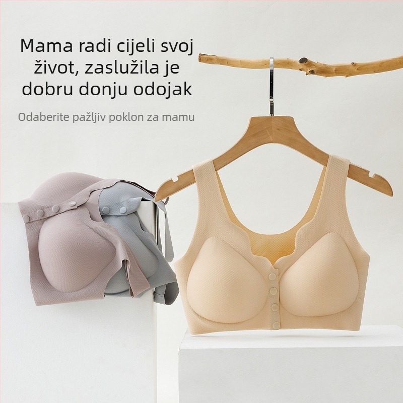 Bešiv grudnjak s prednjim zatvaranjem, bez žice, s punim košaricama i žakard tkaninom