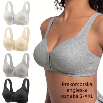 Grudnjak s punim košem, prednje kopčanje, stil prsluka, pamuk, tanke oblikovane košarice, čvrste naramenice