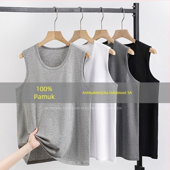 Muška bezrukavna majica od pamuka, laganog kroja, 100% pamuk, za stariju dob, ljeto