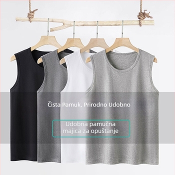 Muška bezrukavna majica od pamuka, laganog kroja, 100% pamuk, za stariju dob, ljeto