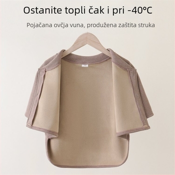 Ženski spavaći prsluk s flis podstavom, usklađena rama i struk, kratka duljina, bez ovratnika, jesen 2025, pamuk-poliester mješavina