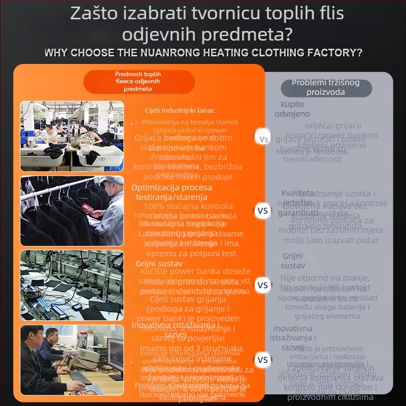 Električni grijani vest za odrasle sa stojećim ovratnikom, pamukom ispunom, vanjski materijal od poliestera, ravni rub, za slobodno vrijeme na otvorenom