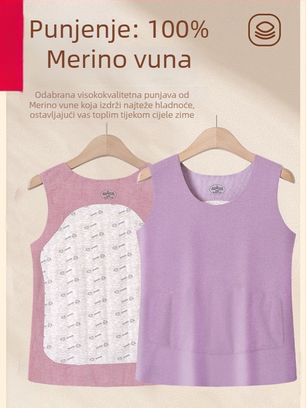 Ženska termo vesta – poliester vlakno >95%, bez glačanja, standardna dužina, elegantan gradski stil, zima 2025