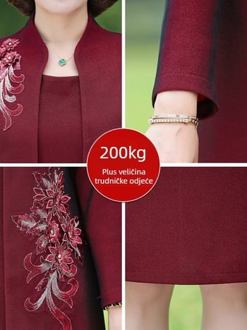 Dvodijelni set haljine, jesenska kolekcija (poliesterska tkanina 95%+, 2023. jesen, dvodijelni set)