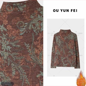 Ženska majica s polu-visokim ovratnikom, dugi rukav, jesensko-zimska, topla s flis podstavom, debeli osnovni top