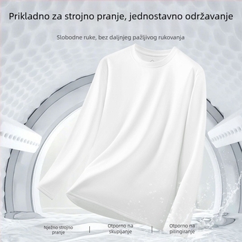 Majica s dugim rukavima od guščjeg perja, unisex, topla i s premium dojmom, osnovni sloj za jesen i zimu