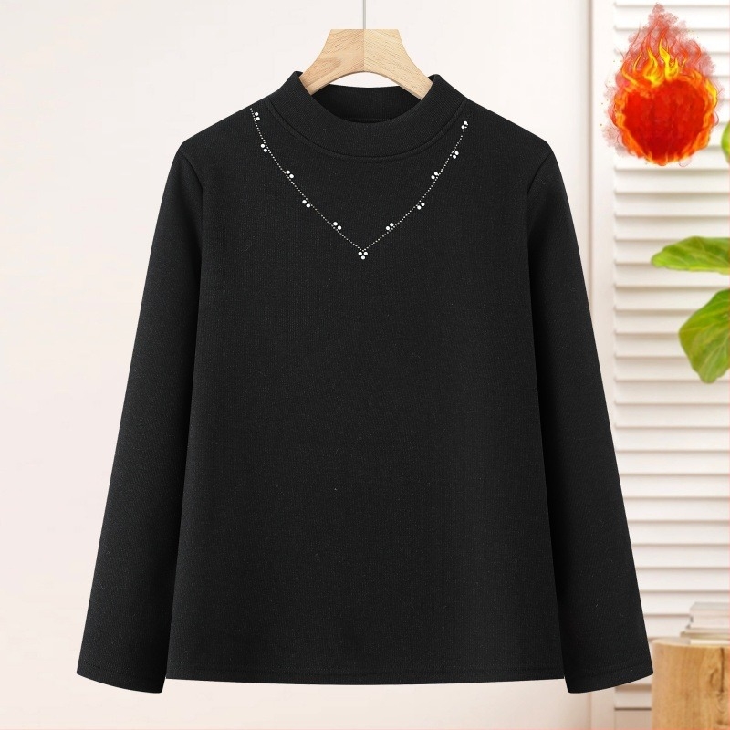 Termalna baza s flis podstavom, dugi rukavi, polukragen, poliester >95%, elegantan gradski stil