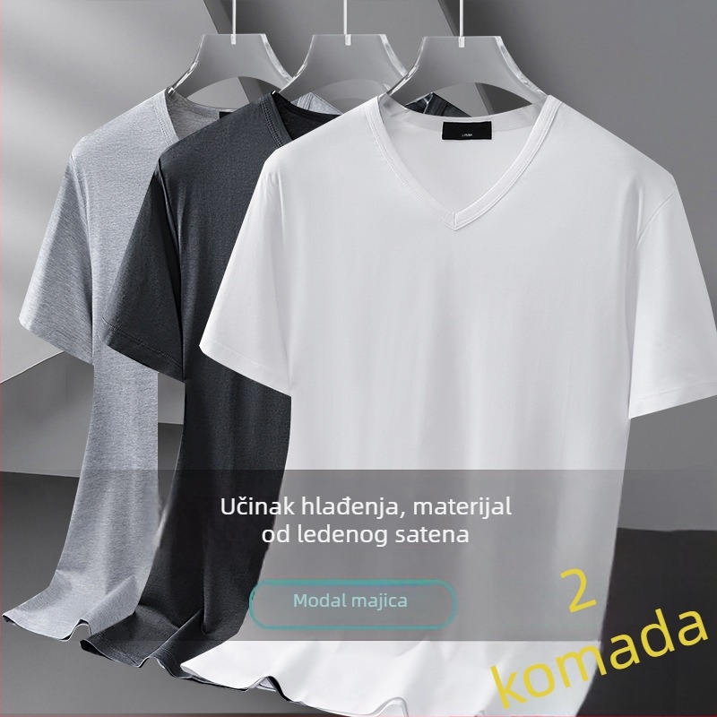 Muška T majica s kratkim rukavima, mladi stil, slim-fit, okrugli izrez, brzo sušenje poliestera, ljeto