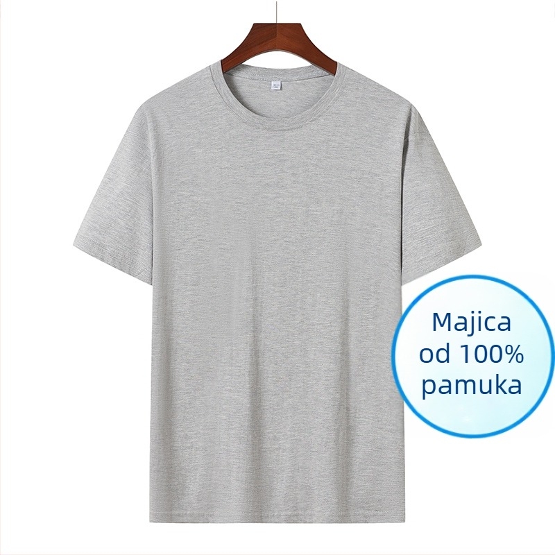 Muška pamučna majica kratkih rukava, korejskog stila, slim fit, okrugli izrez, kratke rukave