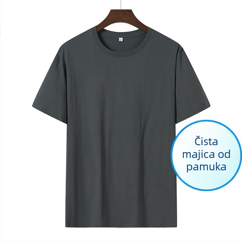 Muška pamučna majica kratkih rukava, korejskog stila, slim fit, okrugli izrez, kratke rukave