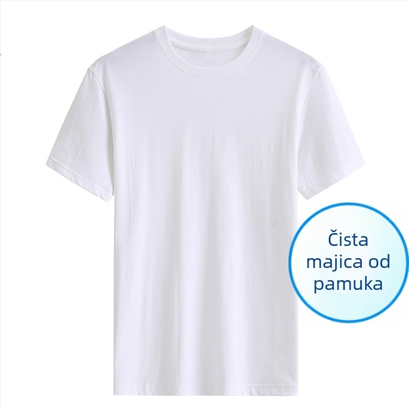 Muška pamučna majica kratkih rukava, korejskog stila, slim fit, okrugli izrez, kratke rukave