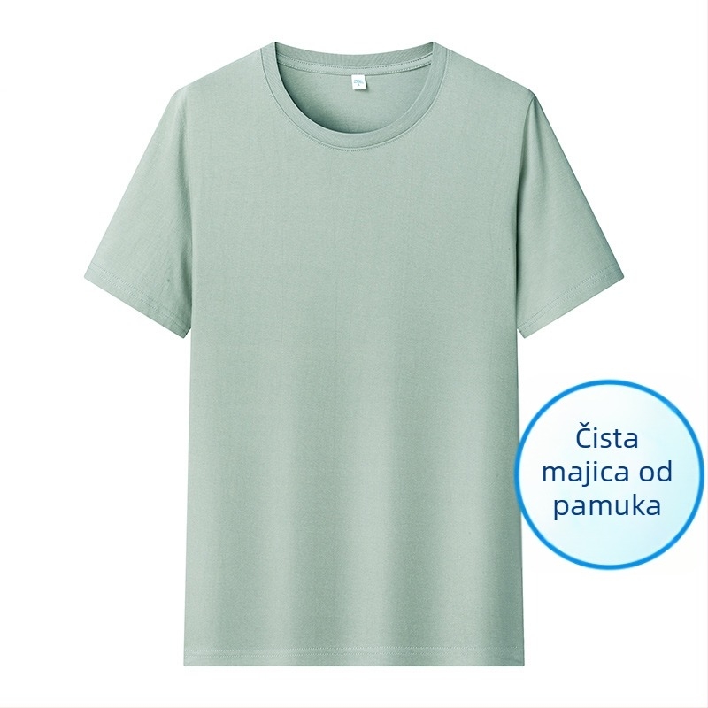 Muška pamučna majica kratkih rukava, korejskog stila, slim fit, okrugli izrez, kratke rukave