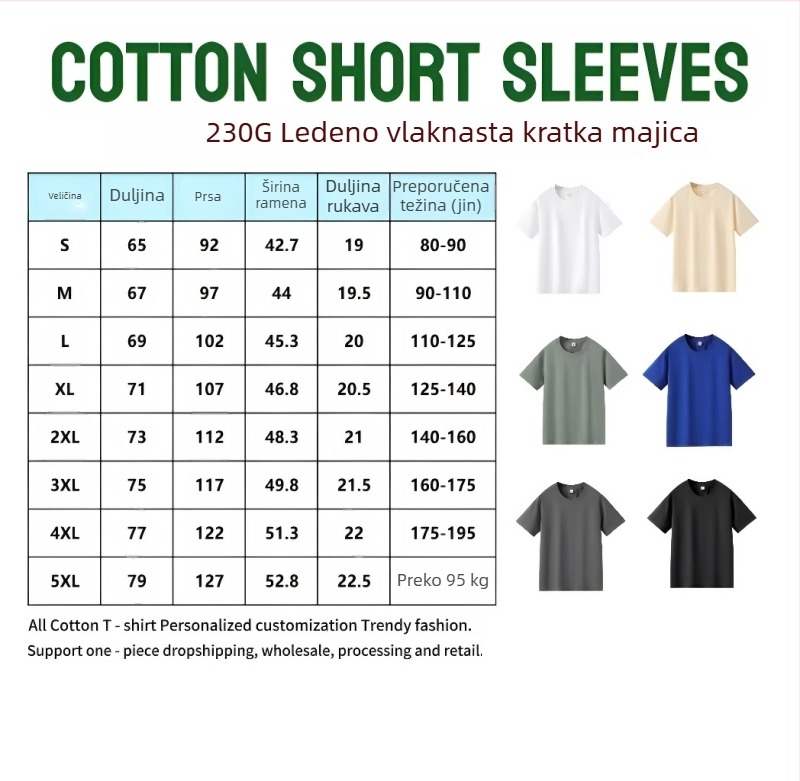 Američkog stila majica kratkih rukava od češane pamuka, 300 g, jednobojna boja, ležerna silueta, okrugli izrez