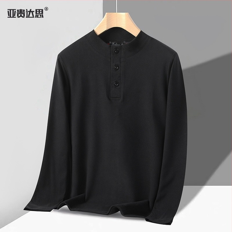 Muški topli dugi rukav, T‑shirt s stojećim ovratnikom, top sloj za jesen i zimu