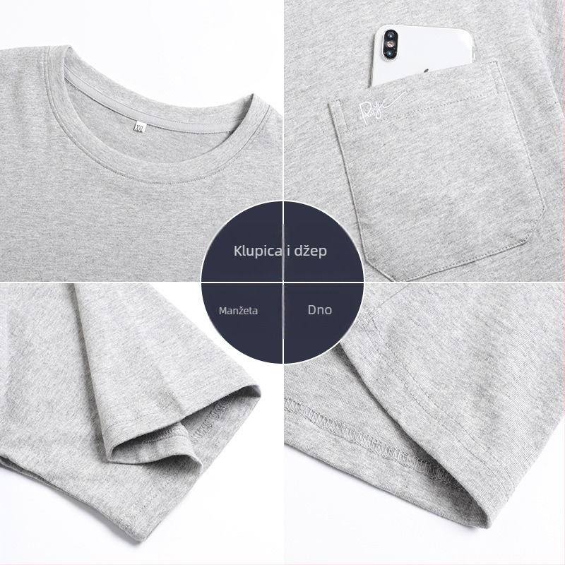Muško T-shirt kratkih rukava – 100% pamuk, okrugli izrez, opušten kroj, jednobojna boja