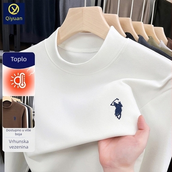 Muška termo majica s izvezenim detaljima, Derong tkanina, debela, dugi rukavi