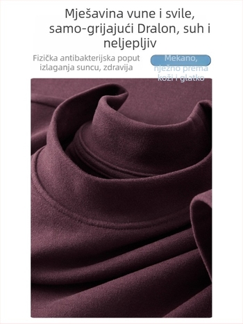 Paisenlong muška osnovna majica za jesen-zimu, 280 g, Derong velvet, polu-visoki ovratnik, topla, slim fit