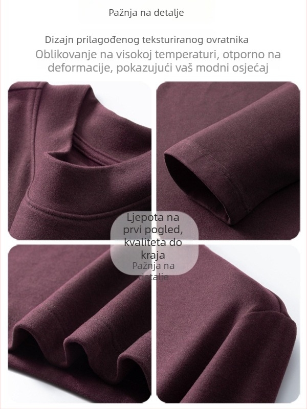 Paisenlong muška osnovna majica za jesen-zimu, 280 g, Derong velvet, polu-visoki ovratnik, topla, slim fit