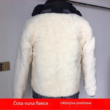 Vuneni kaput s pamukom punjenjem za muškarce srednje dobi, kapuljača, zatvarač, debeo, s odvojivom unutarnjom podstavom