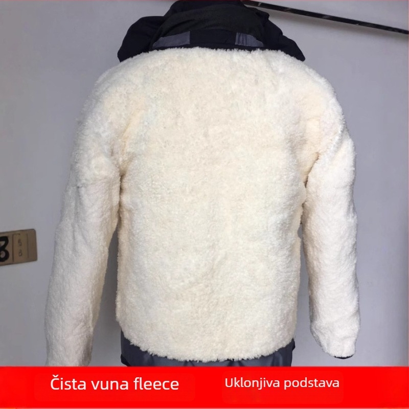 Vuneni kaput s pamukom punjenjem za muškarce srednje dobi, kapuljača, zatvarač, debeo, s odvojivom unutarnjom podstavom