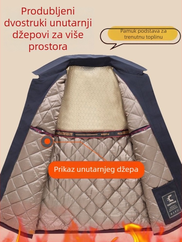 Zimska jakna punjena pamukom za starije muškarce