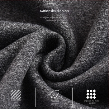 Termo komplet za starije muškarce – jesensko-zimski set s lam velvet toplinskim gornjim dijelom i hlačama, kardigan Sherpa velvet, okrugli ovratnik, dugi rukavi