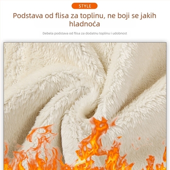 Termo komplet za starije muškarce – jesensko-zimski set s lam velvet toplinskim gornjim dijelom i hlačama, kardigan Sherpa velvet, okrugli ovratnik, dugi rukavi