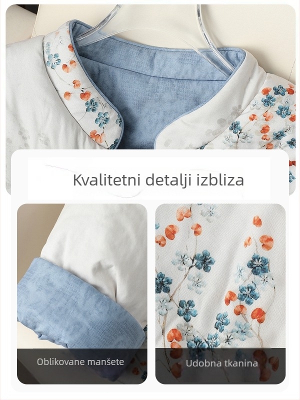 Ženski debeli pamučni kaput s punilom od pamuka, visok ovratnik, 95% poliester, zima 2025