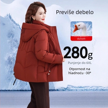 Ženska jakna od guščjeg perja - guščje perje, udio Down 86–90%, napun 301–350 g, zatvarač, normalna duljina