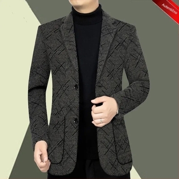 Muško sako s debelim krojem za jesen i zimu, Slim fit, Vinylon-Lycra tkanina