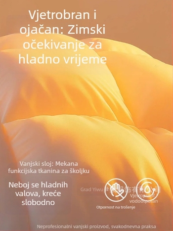 Ženski kaput s punilom od ovčje vune i poliesterom, dugi rukavi, V-izrez, jednostruko kopčanje, otporan na vlagu i vjetar