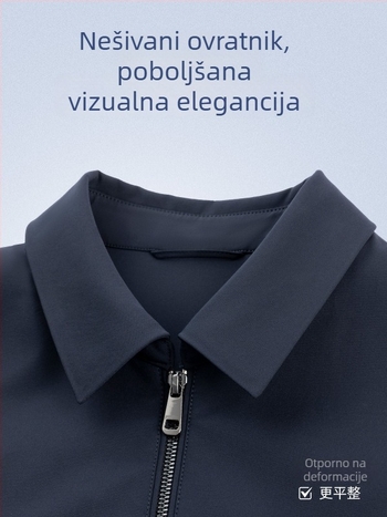 Muška jakna – lagani poslovni stil, rever, zatvaranje na zip, vanjska tkanina: najlon/sintetička smjesa, podstava: poliester