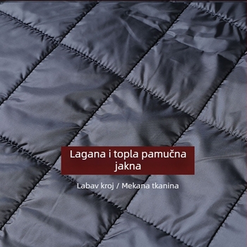 Muška zimska jakna s punom od pamuka i poliestera, debela, bez kapuljače
