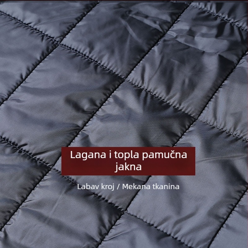 Muška zimska jakna s punom od pamuka i poliestera, debela, bez kapuljače