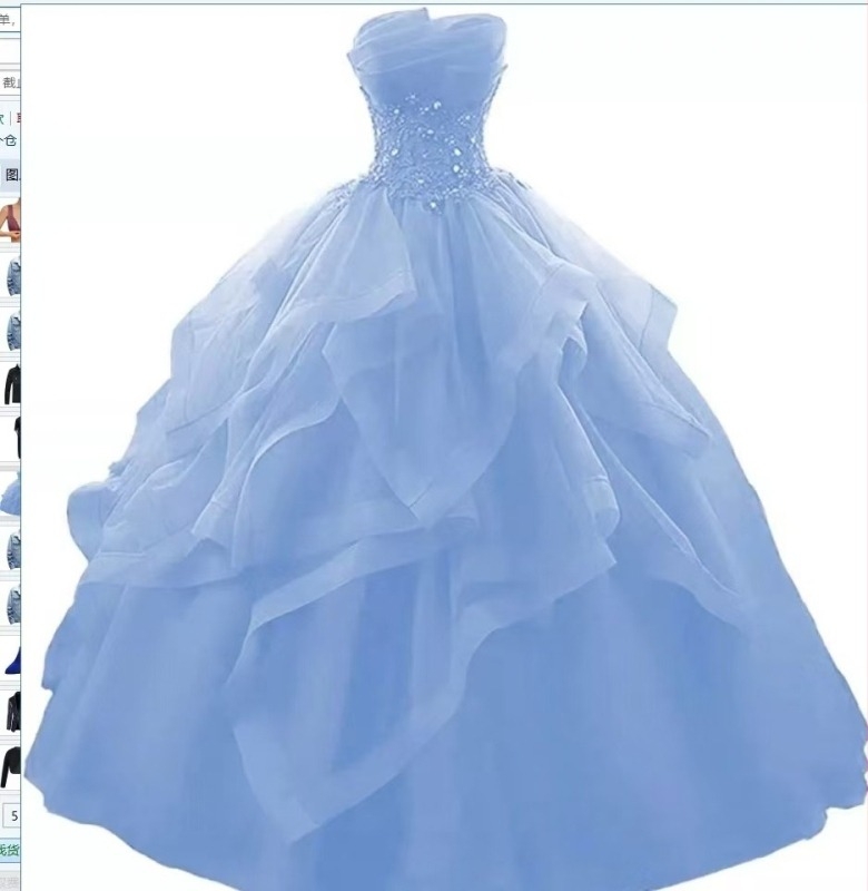 Večernja haljina s dekolteom tipa cijev, puff tutu suknja, duga do poda, majčinska haljina od poliestera