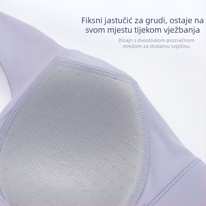 LAHN sportska grudnjaka s prednjim zatvaračem, visoka potpora, prozračna i brzo se suši