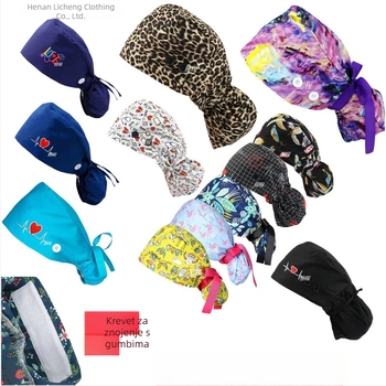 Unisex kapa od pamuka s ploskim vrhom, twill tkanina, cvjetni uzorak, stražnja elastična vezica, mogućnost otiska logotipa