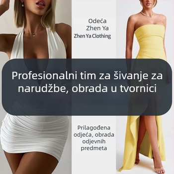 Haljina od elastičnog poliestera, elegantan poslovni stil, duga duljina, detalji šavova kolaža