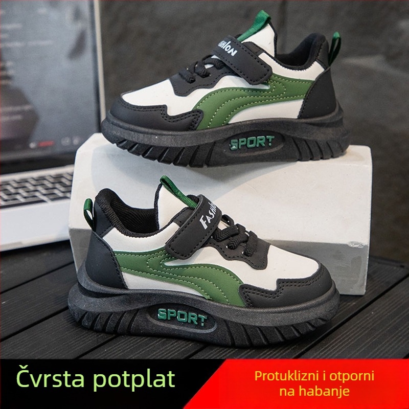 Dječje tenisice za djevojčice s niskim gornjim dijelom, Velcro zatvarač, PU gornji dio, gumeni potplat, vodootporne, protuklizne, tekstilna uložak