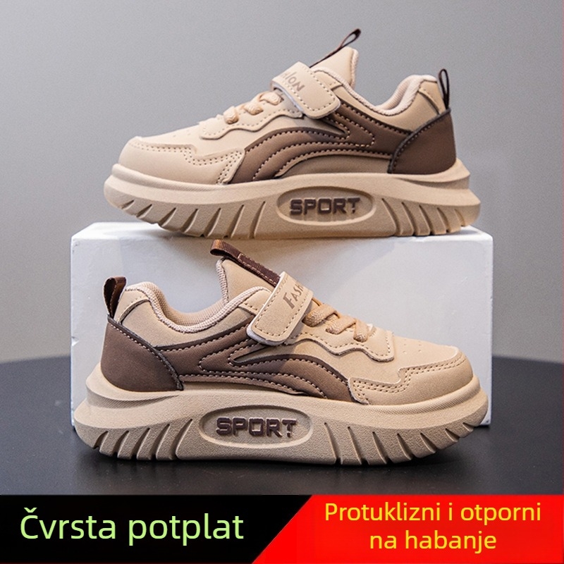 Dječje tenisice za djevojčice s niskim gornjim dijelom, Velcro zatvarač, PU gornji dio, gumeni potplat, vodootporne, protuklizne, tekstilna uložak