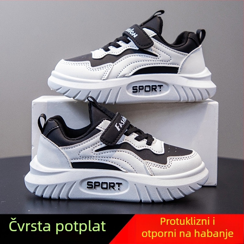 Dječje tenisice za djevojčice s niskim gornjim dijelom, Velcro zatvarač, PU gornji dio, gumeni potplat, vodootporne, protuklizne, tekstilna uložak