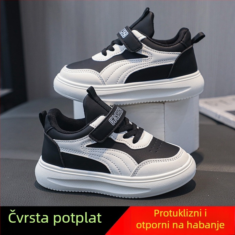 Dječje tenisice za djevojčice s niskim gornjim dijelom, Velcro zatvarač, PU gornji dio, gumeni potplat, vodootporne, protuklizne, tekstilna uložak