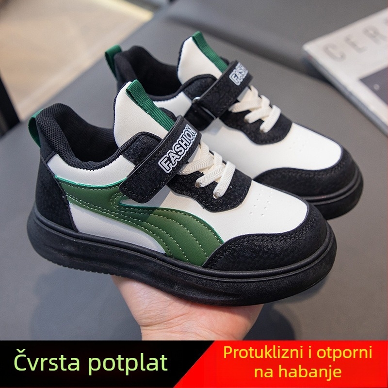 Dječje tenisice za djevojčice s niskim gornjim dijelom, Velcro zatvarač, PU gornji dio, gumeni potplat, vodootporne, protuklizne, tekstilna uložak