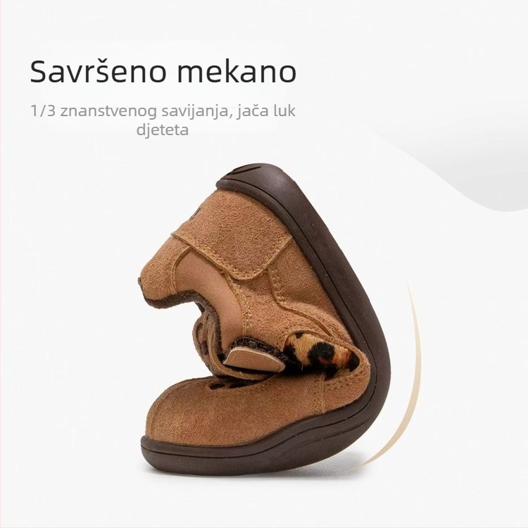 Dječje tenisice za trčanje s Velcro zatvaranjem, debela potplat, gumena potplat, zima