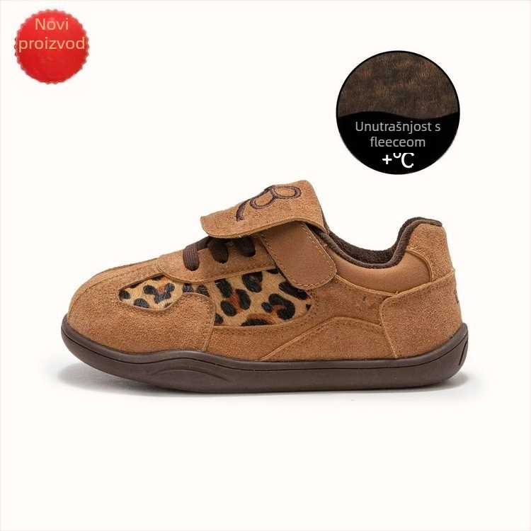 Dječje tenisice za trčanje s Velcro zatvaranjem, debela potplat, gumena potplat, zima