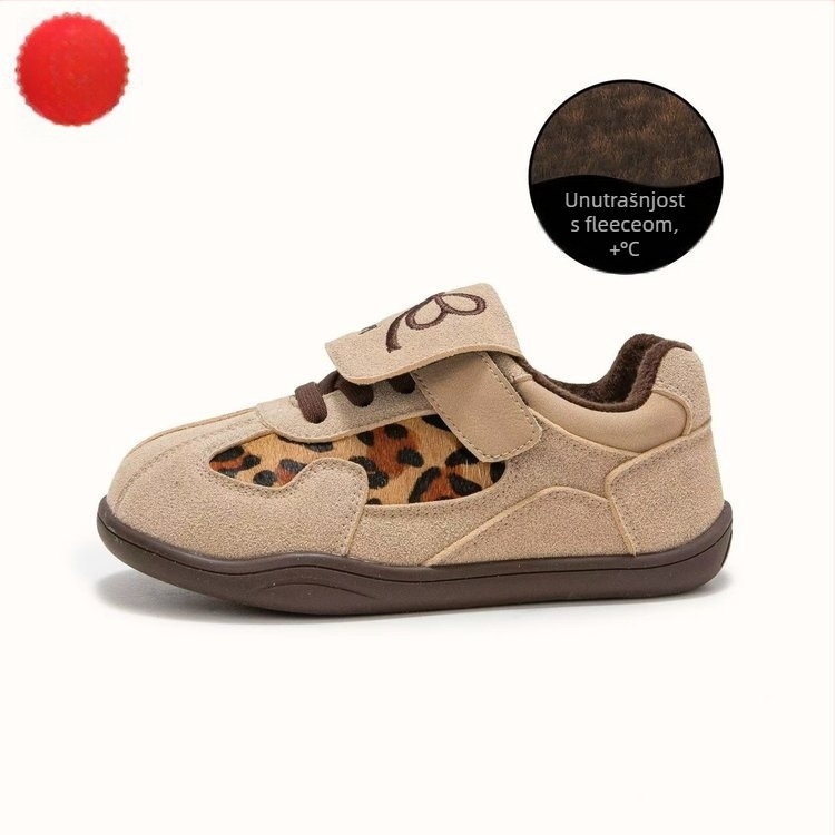 Dječje tenisice za trčanje s Velcro zatvaranjem, debela potplat, gumena potplat, zima