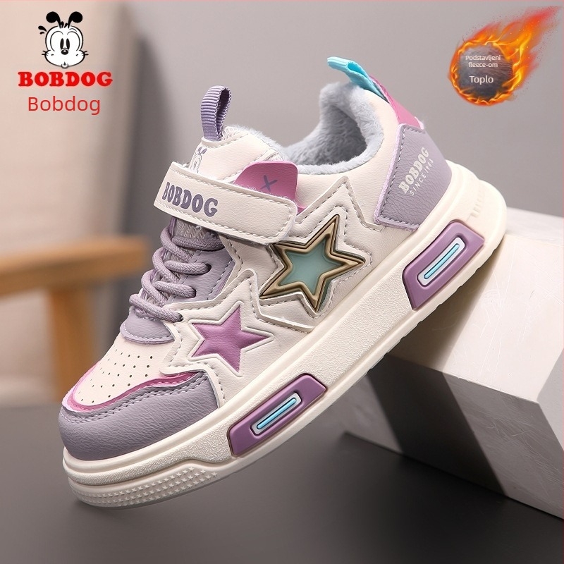 Dječje tenisice s debelim potplatom, gornji dio od mikrovlaknaste kože, protuklizna i otporna potplata, zatvaranje na Velcro, toplu podstavu od flisa