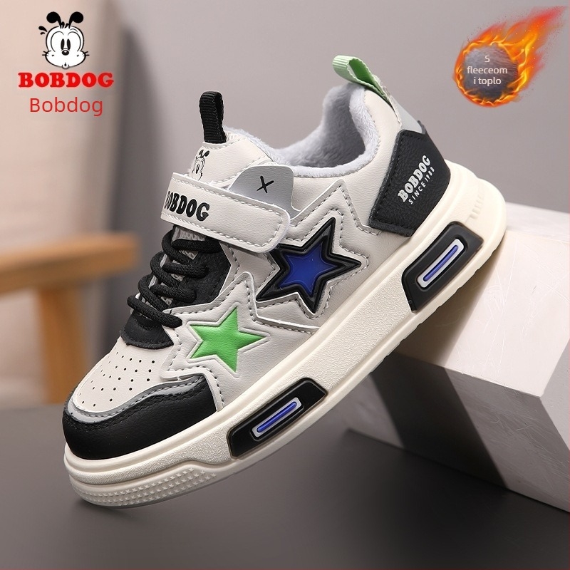 Dječje tenisice s debelim potplatom, gornji dio od mikrovlaknaste kože, protuklizna i otporna potplata, zatvaranje na Velcro, toplu podstavu od flisa