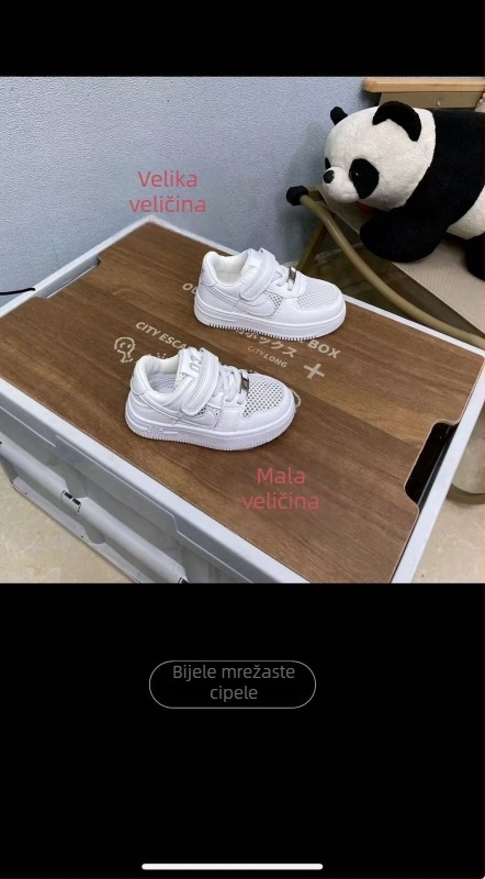 Dječje lagane bijele tenisice s mekanim potplatom za veće djece