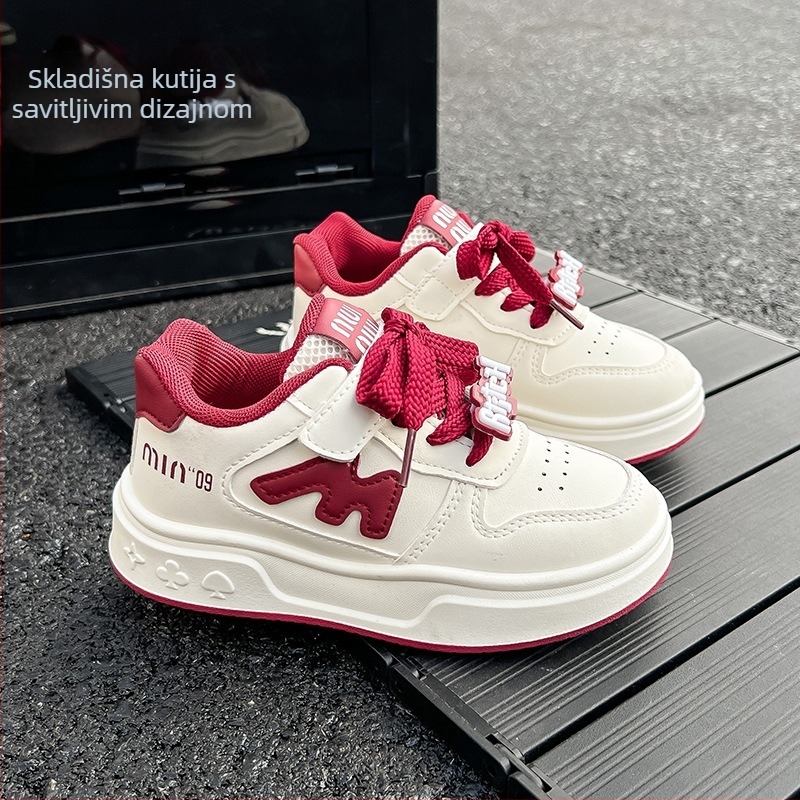 Dječje tenisice za djevojčice s prozračnim PU gornjim dijelom, Velcro zatvaranje, niski kroj, vodootporna potplat, injekcijski oblikovana potplata